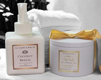 Spa-cadeauset – sojakaars en bodylotion – zelfverzorgingskit voor ontspanning – spacadeau voor haar – stressverlichtingscadeau – verjaardagscadeau – verwencadeau