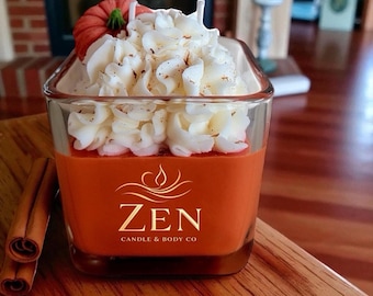 Vela de soja con especias de calabaza / Decoración otoñal de 16 oz