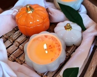 Vela de soja Pumpkin Patch: Vela con aroma otoñal en frasco de vidrio