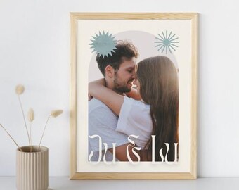 Personalized Love Poster – Unique Illustration of Your Couple