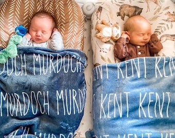 Personalized Boho Baby Blanket, Soft Ethnic Pastel Name Blanket