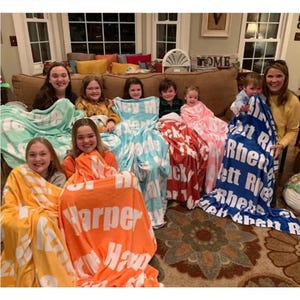 Personalized Name Blanket, Plush Fleece Baby Shower Gift