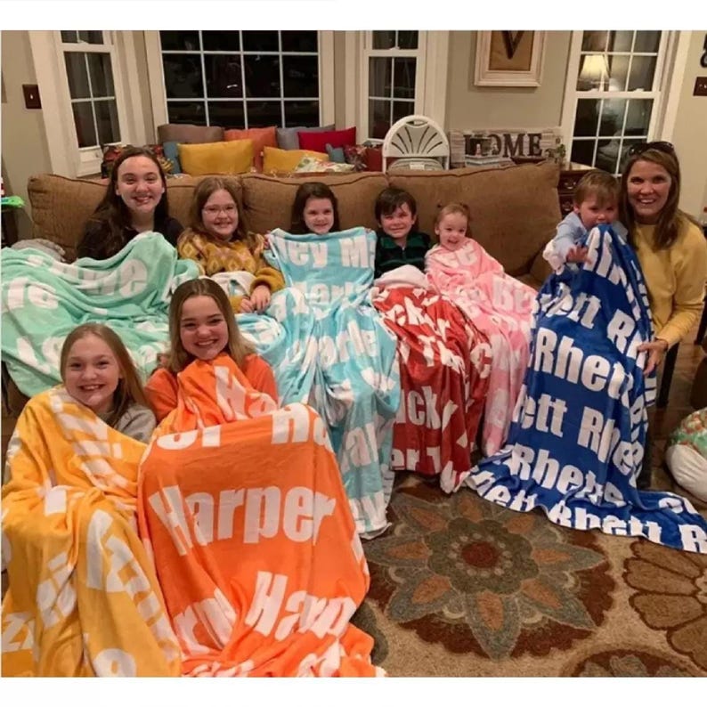 Personalized Name Blanket, Plush Fleece Baby Shower Gift
