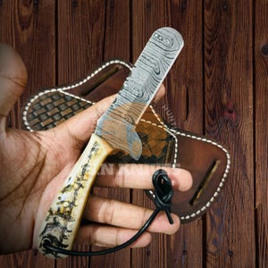 Custom Handmade cowboy farrier rasp Steel Hunting 8 inch Bowie, bushcraft skinner Knife & Leather Sheath