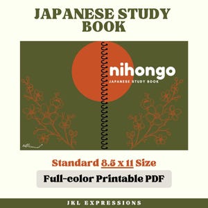 Cuaderno de estudio de japonés Nihongo DIGITAL / Japonés, Diario de idioma, Diario de estudio, Registro de estudio, Cuaderno de estudio, Estudio, Kanji, Vocabulario
