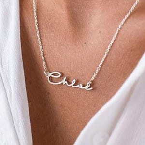 Collar con nombre personalizado, collar con nombre personalizado, regalo de cumpleaños para ella, regalo del Día de la Madre para mamá, collar con nombre, joyería personalizada, regalo grabado