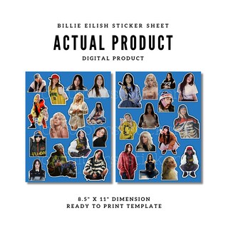Billie Eilish – 50 Adesivi In Vinile Impermeabili Per Laptop, Telefono, Valigie E Skateboard