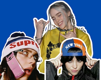 Billie Eilish Sticker Sheet | 2 Pages | 28 Unique Stickers | Fan Art Stickers for Laptops, Water Bottles | Instant Download | V2