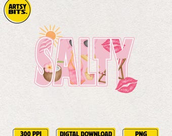 Salty Summer PNG, Beach Vibes Png, Summer Aesthetic Png, Vibes Png, Coquette Summer Mama Png, Social Club Png Lake Life Png, Sun and Sea PNG