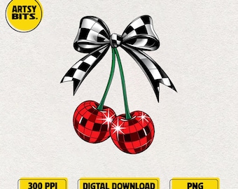 Trendy Checkered Bow PNG, Girly PNG, Y2K Bow, Disco PNG, Black and White Bow, Girly Coquette, Digital Download for Apparel & Decor