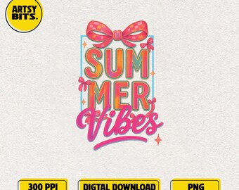 Summer Vibes PNG, Colorful Summer Clipart, Tropical Png, Hello Summer Png, Summer Brushstroke Png, Trendy Summer Graphic, Beach Png
