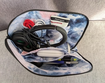 Cartamodello PDF Tech Pouch Organizzatore di cavi Livello intermedio Portacavi Borsa organizer con ampia apertura e cerniera Cucito per lui Ufficio Lavoro