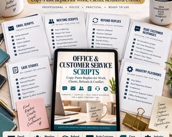 Office Communication Scripts PDF | Customer Service Replies, Email Templates & Workplace Conflict Guide