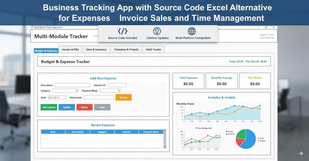 Python Business Tracker App With Source Code: Expense, Sales, Time ...