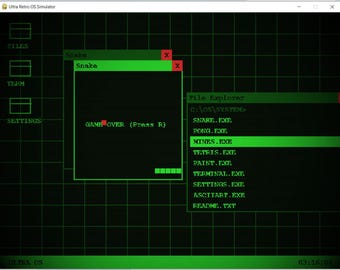 Simulador de SO Ultra Retro, Emulador de Jogo para Desktop no Estilo dos Anos 80