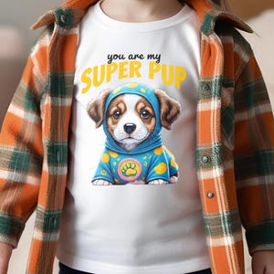 Sie sind mein Super-Welpe T-Shirt Design - süßer Hund im Superheld Hoodie Digitale Kunst für Hundeliebhaber, Kinder & Haustierbesitzer - Sublimation druckbare PNG