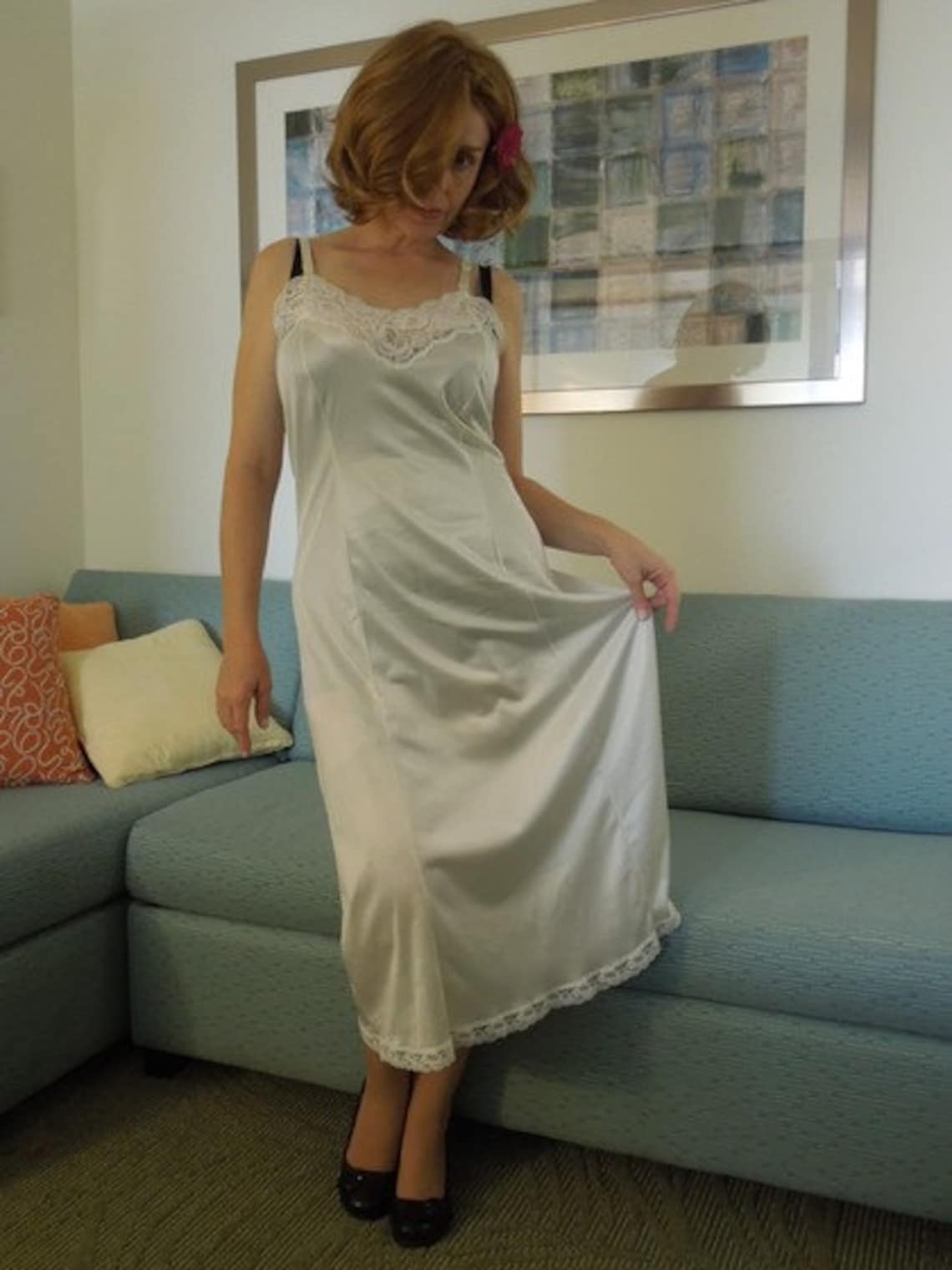 Vintage Snow White Nylon Full Slip/Petticoat by Lady Romance Etsy