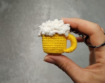 Mini Beer Mug Crochet Pattern: Amigurumi Keychain PDF (Digital Download)