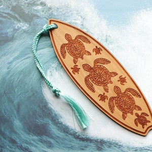 Sea Turtle Surfboard Bookmark, Sea Turtle Bookmark, Surfboard Bookmark, Sea Turtle, Surfboard image 1