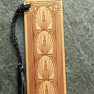 Art Deco Style Wood Bookmark, Art Deco Bookmark, Art Deco