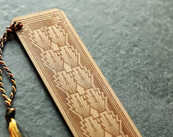 Art Deco Style Wood Bookmark, Art Deco Bookmark, Art Deco