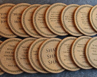 Cork Coasters Etsy - got quotes coaster set game of thrones quotes game of thrones coast!   ers got cork coasters