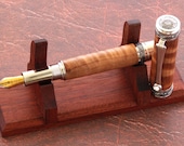 Executive Fountain Pen Made From Asian Satinwood With Black Titanium Hardware