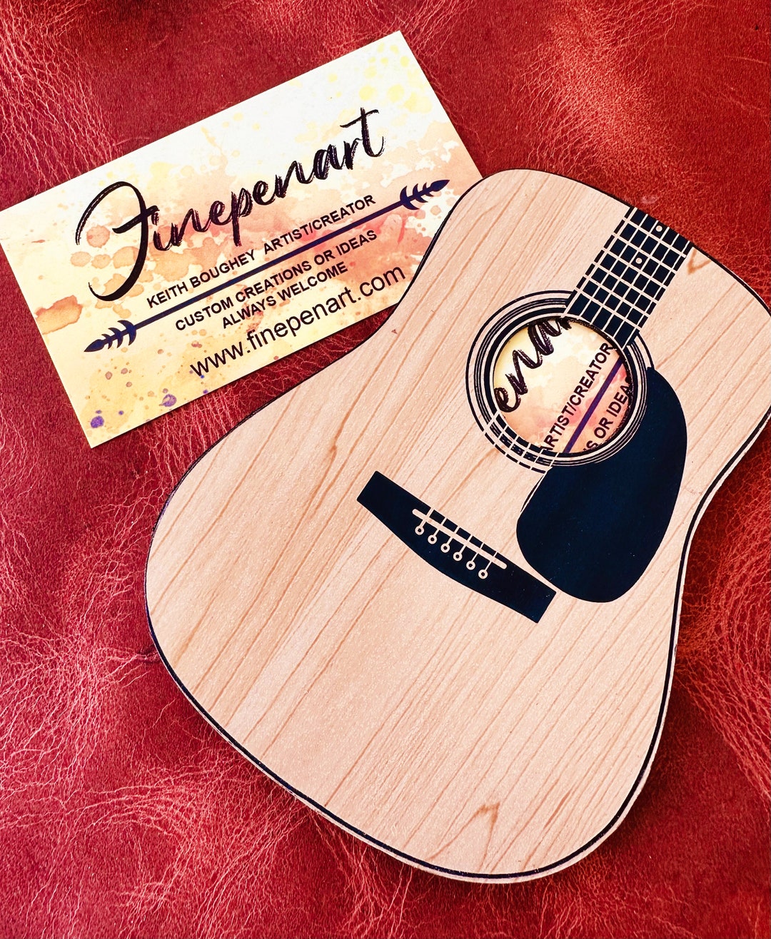 Business Card Holder Guitar Shaped Business Card Holder Etsy