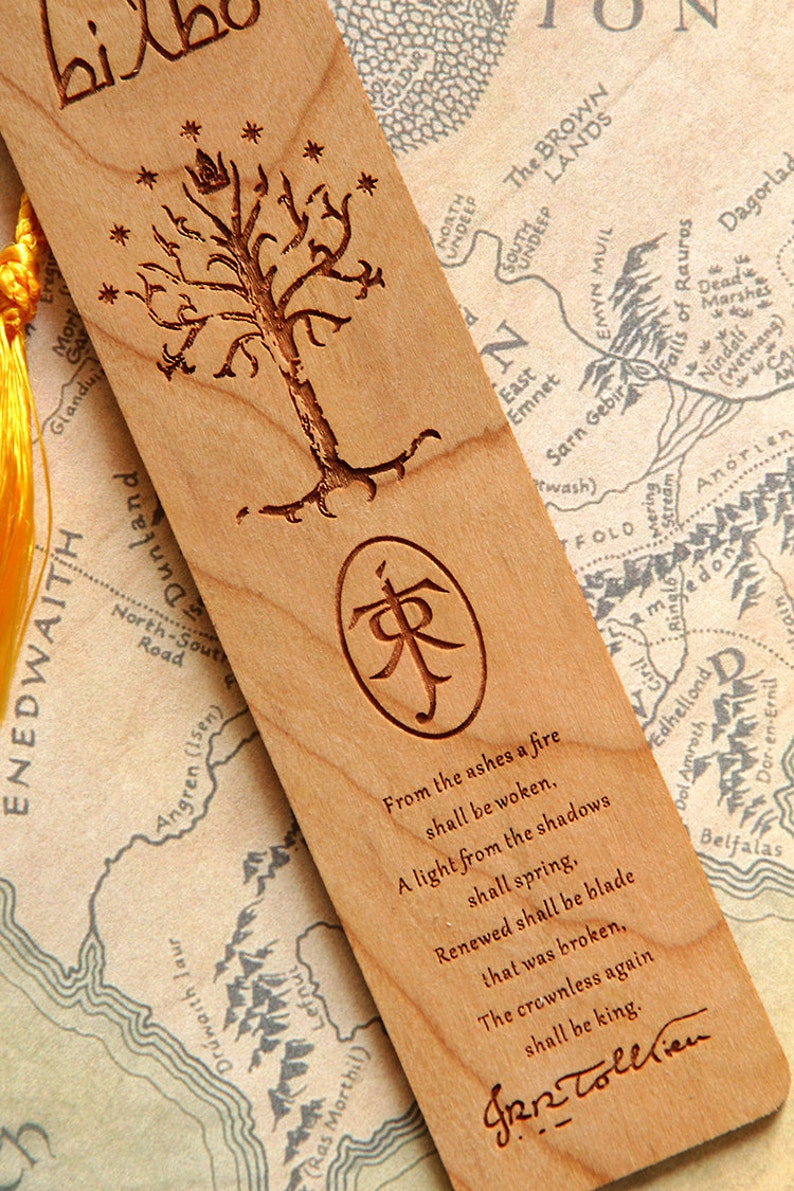 LOTR Style Bookmark White Tree of Gondor Bookmark Bookmark - Etsy