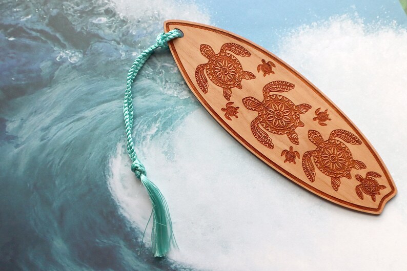 Sea Turtle Surfboard Bookmark, Sea Turtle Bookmark, Surfboard Bookmark, Sea Turtle, Surfboard image 4