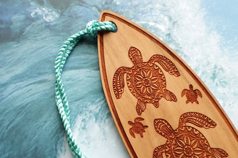 Sea Turtle Surfboard Bookmark, Sea Turtle Bookmark, Surfboard Bookmark, Sea Turtle, Surfboard image 2