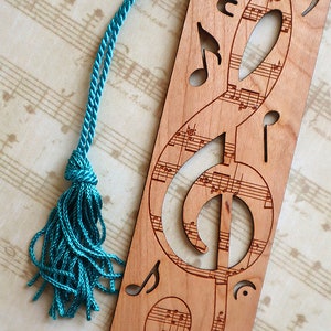 Music Bookmark, Treble Clef Bookmark, Music Style Bookmark, Wood Bookmark, Music Lovers Bookmark
