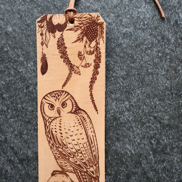 Owl Bookmark, Leather Owl Bookmark, Southwestern Style Bookmark