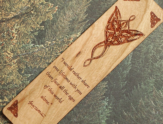 LOTR Arwen Bookmark, Lord of the Rings Bookmark, Evenstar, Evenstar Bookmark,  Wood Bookmark 