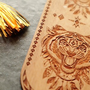 Aztec Tiger Syle Bookmark, Tiger Bookmark, Animal Bookmark, Aztec ...