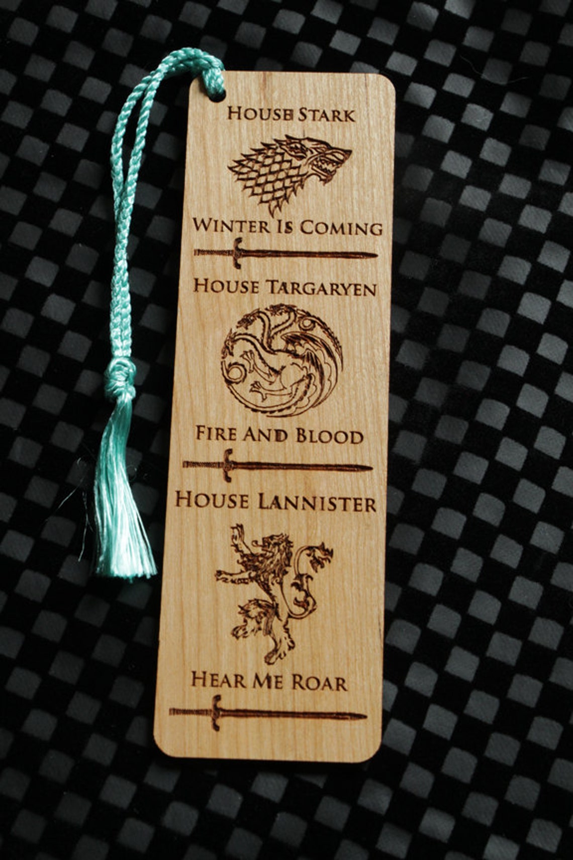 Game Of Thrones Style Bookmark GOT Bookmark GOT Wood | Etsy