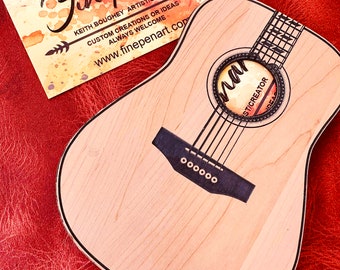Business Card Holder, Guitar Shaped Business Card Holder, Guitar Business Card Holder