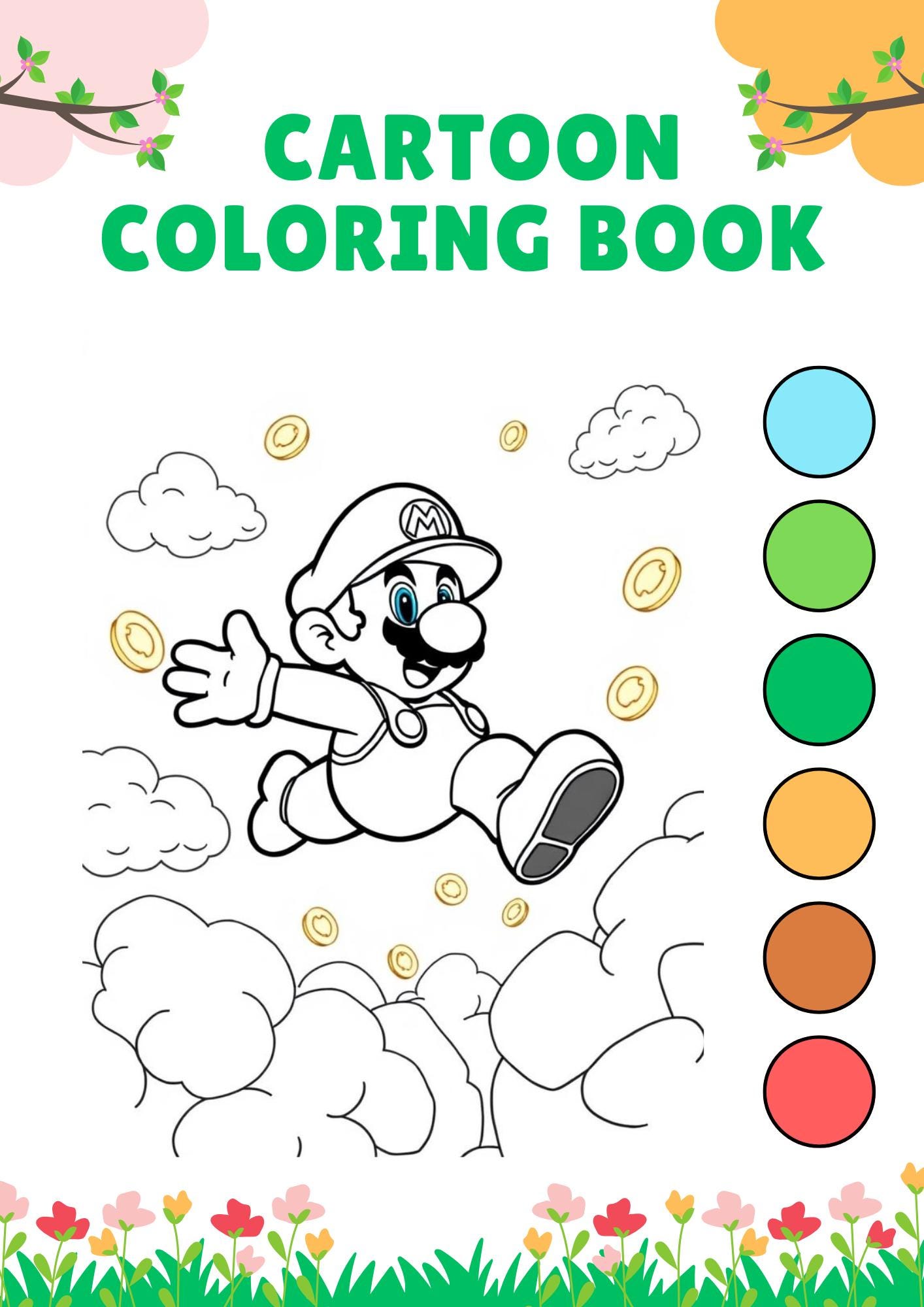 107 Super Mario Coloring Pages Supermario Birthday Gift Cartoon ...