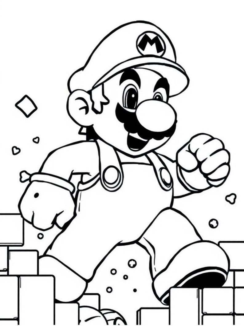 107 Super Mario Coloring Pages Supermario Birthday Gift Cartoon ...
