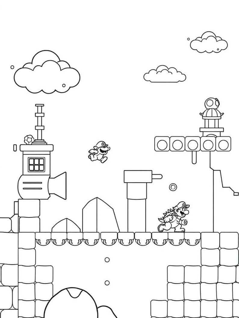 107 Super Mario Coloring Pages Supermario Birthday Gift Cartoon ...
