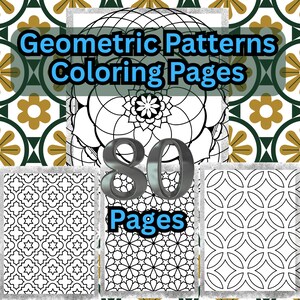 Geometric Patterns Coloring Book PDF | Easy Geometric Coloring Pages Simple Pattern Coloring Printable Coloring Page Geometric Tile Coloring