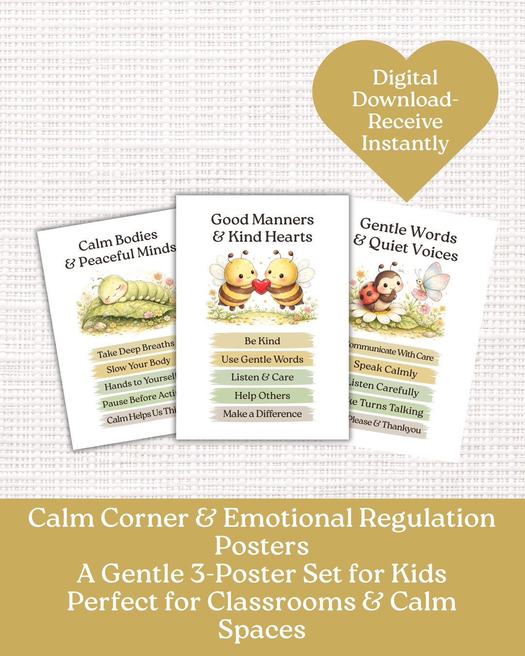 Calm Corner Posters for Kids | Garden & Insect Theme Emotional ...