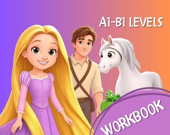 Fairy Tale English Workbook · A1–B1 ESL · Rapunzel-Inspired · PDF Printable · 6 Pages