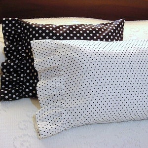 Black polka dot pillowcases discount