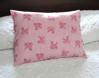 Pink Panther Travel Pillowcase - Think Pink Cover for 12x16 Boudoir, Lumbar, Accent Pillow, Handmade, envelope back OOAK