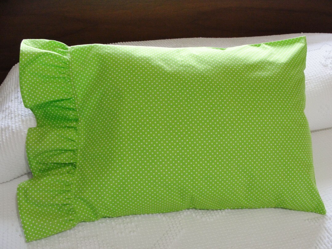 Ruffled Travel Pillowcase Mini White Polka Dots on Spring Etsy