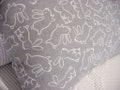 Travel Pillow Case - Bunny Rabbits on Gray Pillowcase Cover for Toddler, Lumbar 12x16 Pillow with envelope back - Baby Nursery Decor