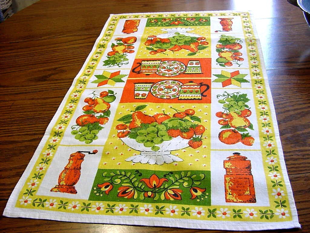 orange kitchen dish towels