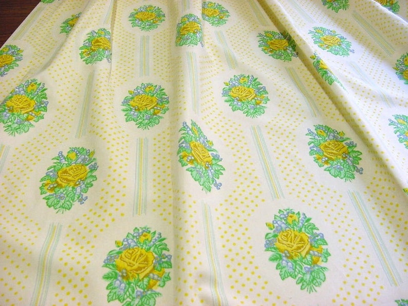 Vintage Insulated Thermal Drapes Yellow Roses And Little Etsy