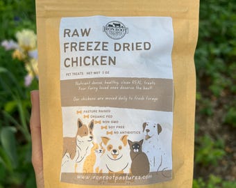 Freeze-Dried Chicken Pet Treats: Pasture-Raised | Single Ingredient | Nutrient-Dense | Organic | Healthy | Natural